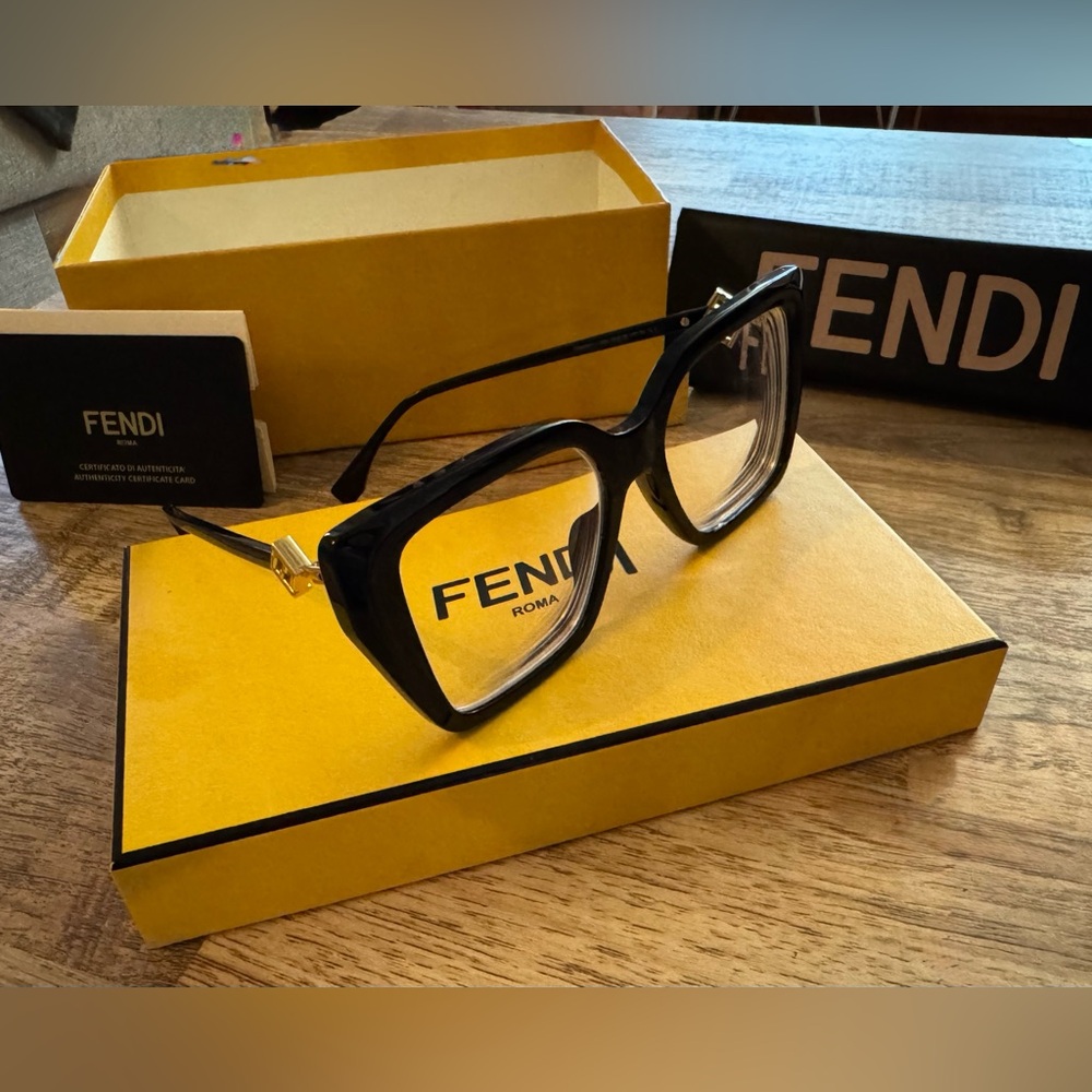 Fendi FE40161I Square Black Acetate Full Rim Glasses